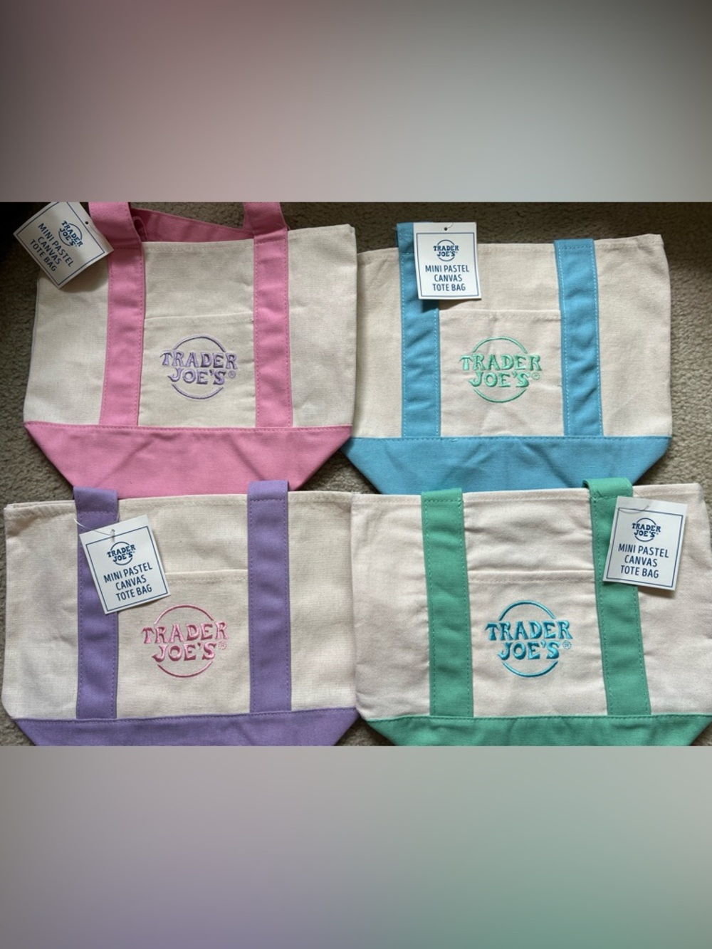 Brand NEW with tags Trader Joe’s Canvas Mini Tote Bags